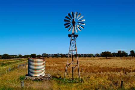 old Australian farm windmill